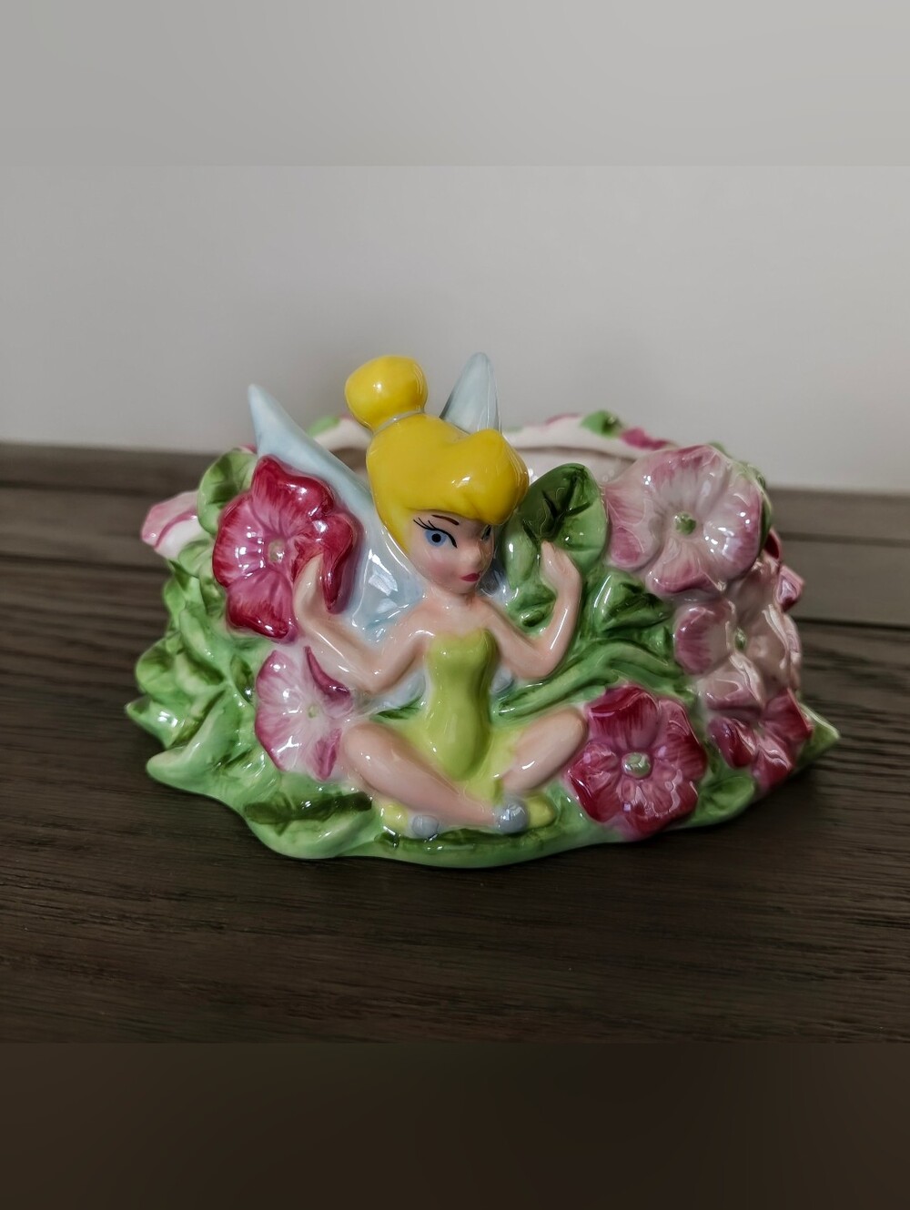 Vintage Disney Store Tinker Bell Round  Trinket Bowl - Collectible